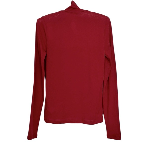 NEW J. CREW Tissue crepe turtleneck in Berry Sangria Red Size Small - Picture 4 of 7